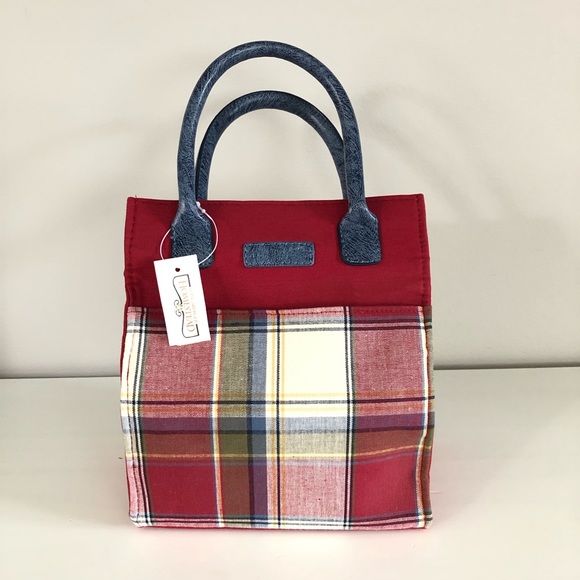 Longaberger Handbags - NWT Longaberger plaid tote bag purse